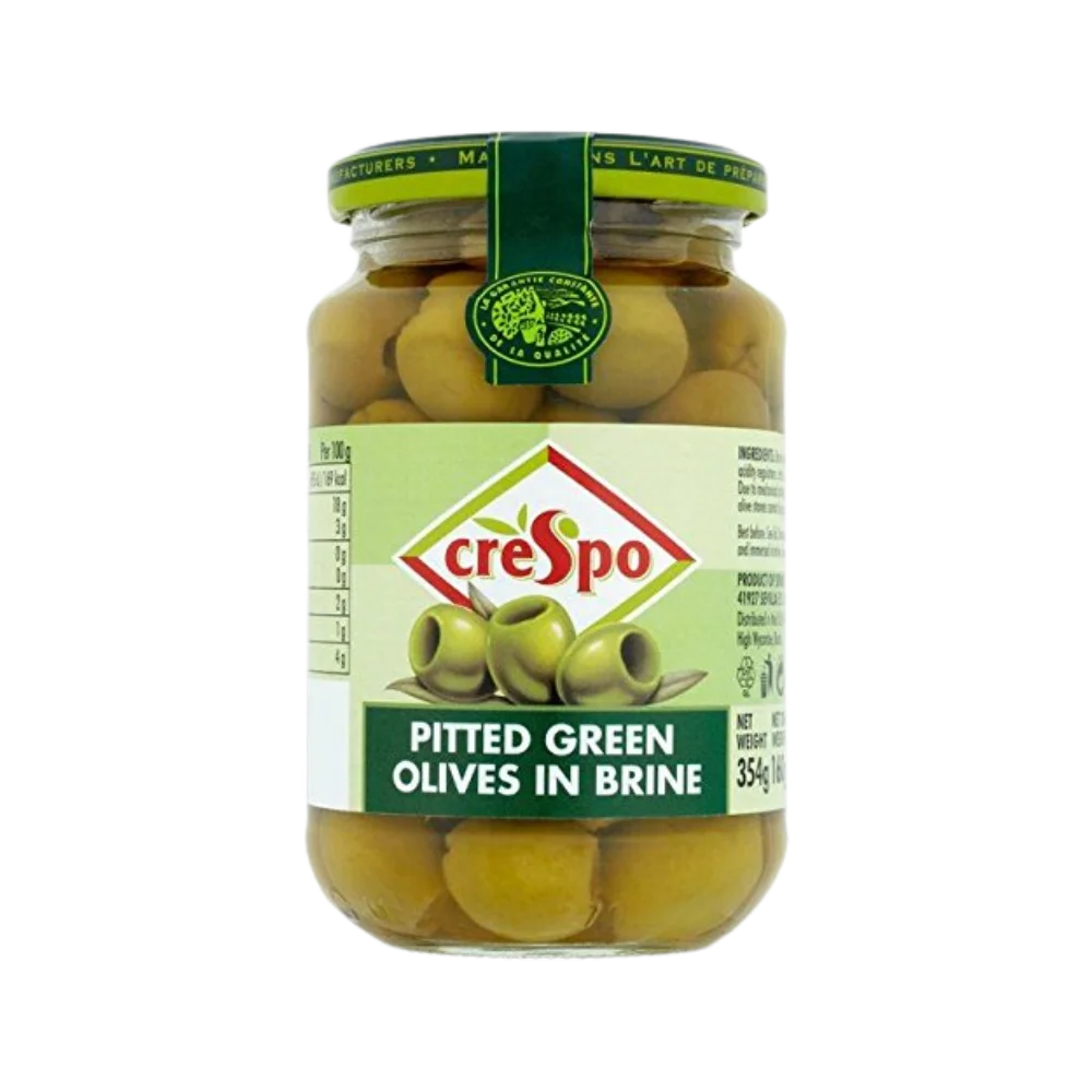 Crespo Pitted Green Olives in Brine 354g